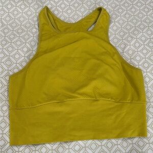 Free People High-Neck Crop Sports Bra in Mustard